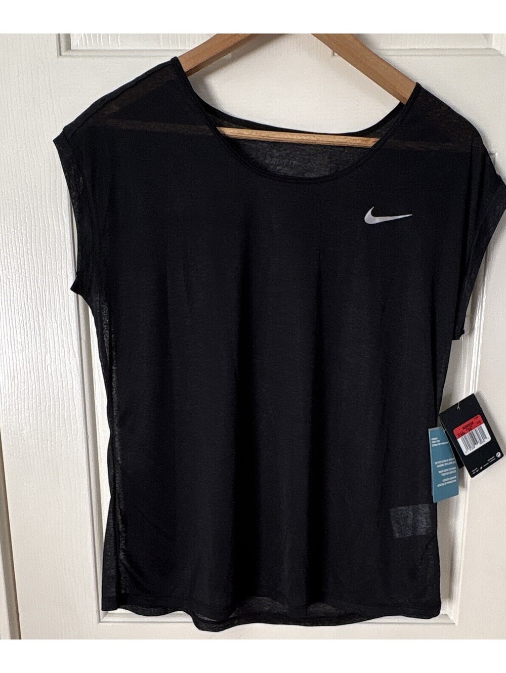 Nike Dri-Fit women’s Lightweight Black Running training top Size L NWT